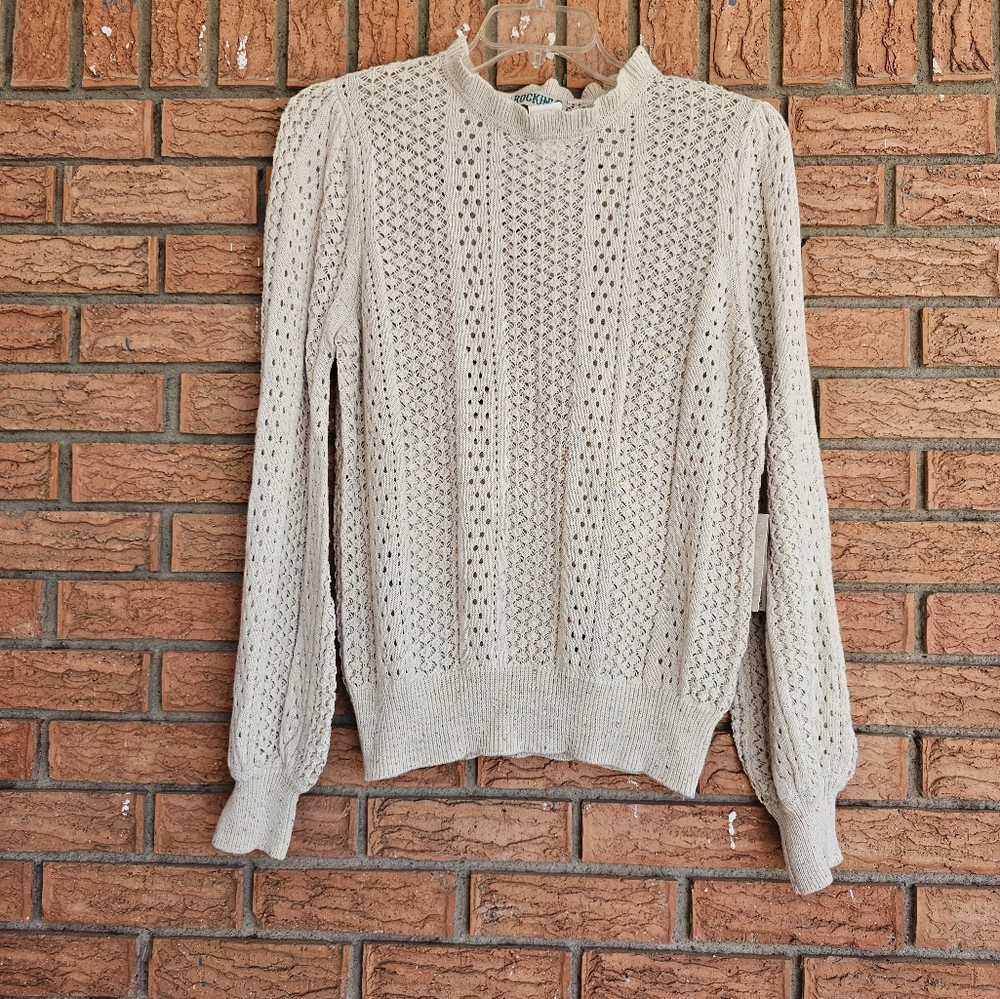 ROCKIN'C CAVENDER'S POINTELLE CONFETTI SWEATER